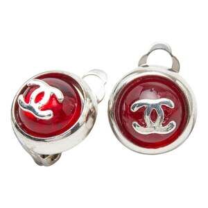 Chanel Cc Logo Round Clip-On Earrings #256853C55B